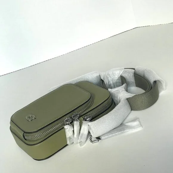 Coach Phone Crossbody Bag CP272 Crossgrain Leather Moss Pockets Unisex ORGPKG - Picture 11 of 12